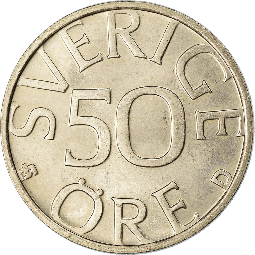 Moneda, Suecia, Carl XVI Gustaf, 50 Öre, 1990, MBC, Cobre - níquel, KM:855