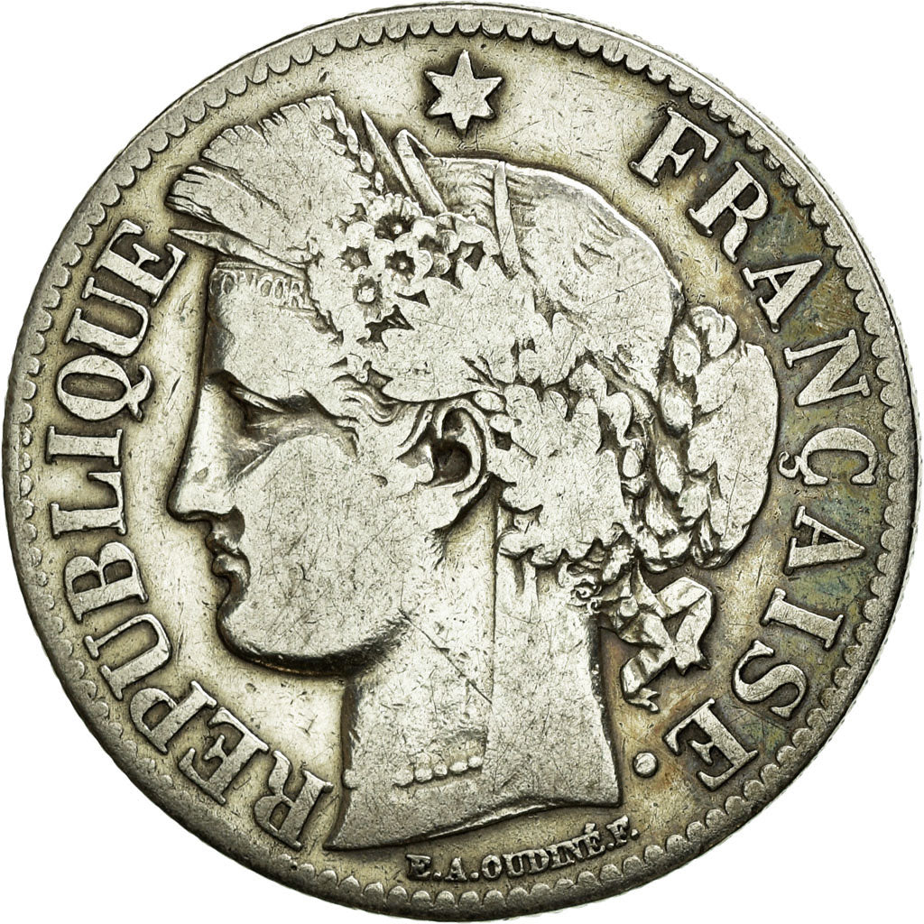 Coin, France, Cérès, 2 Francs, 1871, Paris, VF(30-35), Silver, KM:817.1
