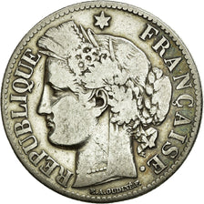 Moneda, Francia, Cérès, 2 Francs, 1871, Paris, BC+, Plata, KM:817.1