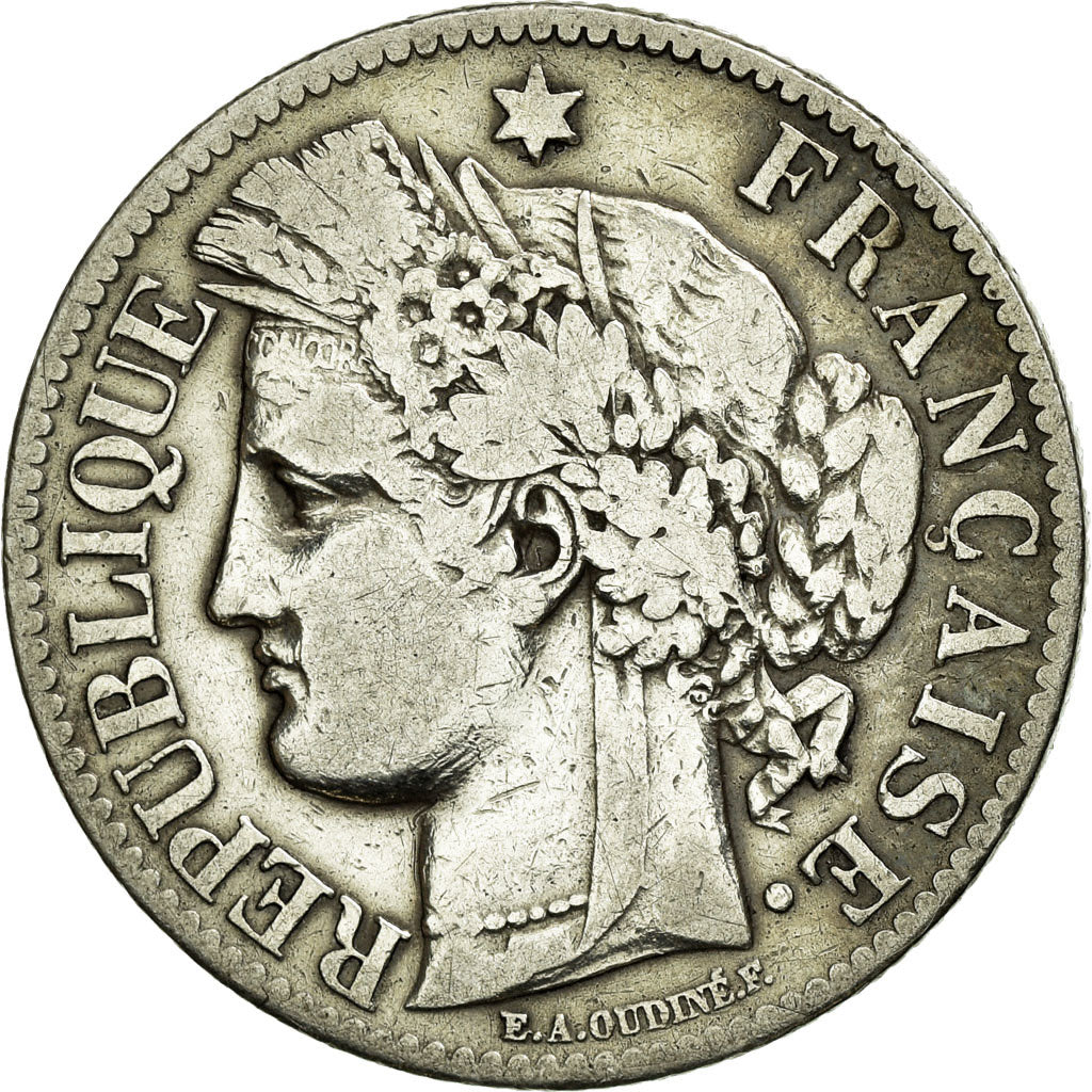 Coin, France, Cérès, 2 Francs, 1887, Paris, VF(30-35), Silver, KM:817.1