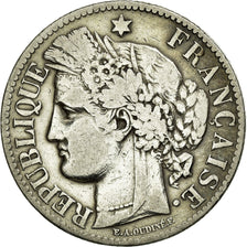 Moneda, Francia, Cérès, 2 Francs, 1887, Paris, BC+, Plata, KM:817.1
