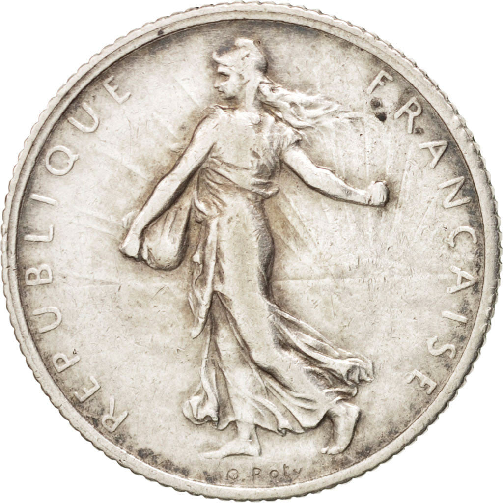 FRANCE, Semeuse, Franc, 1913, Paris, KM #844.1, EF(40-45), Silver, 23, Gadoury..