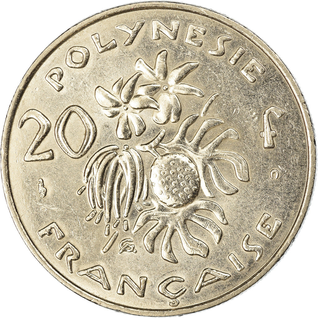 Moeda, Polinésia Francesa, 20 Francs, 2001, Paris, EF(40-45), Níquel, KM:9
