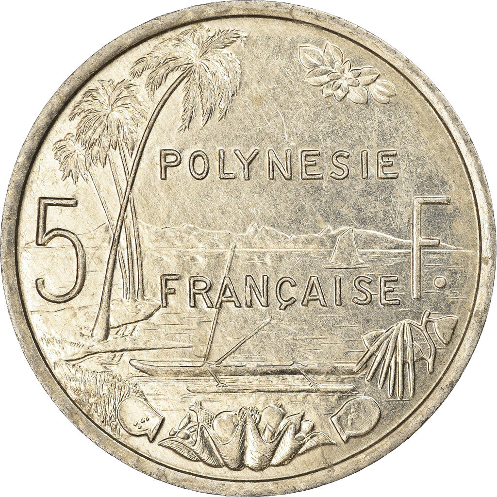 Moneta, Polinezja Francuska, 5 Francs, 2001, Paris, EF(40-45), Aluminium, KM:12