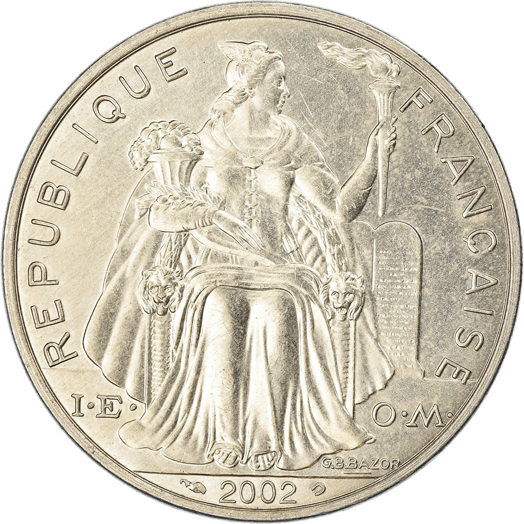 Coin, French Polynesia, 5 Francs, 2002, Paris, EF(40-45), Aluminum, KM:12