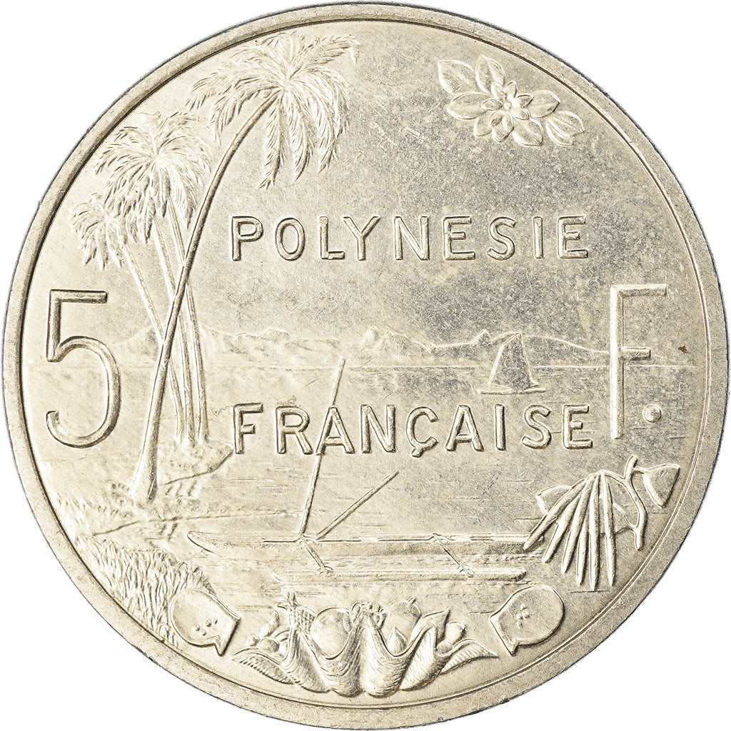Coin, French Polynesia, 5 Francs, 2002, Paris, EF(40-45), Aluminum, KM:12