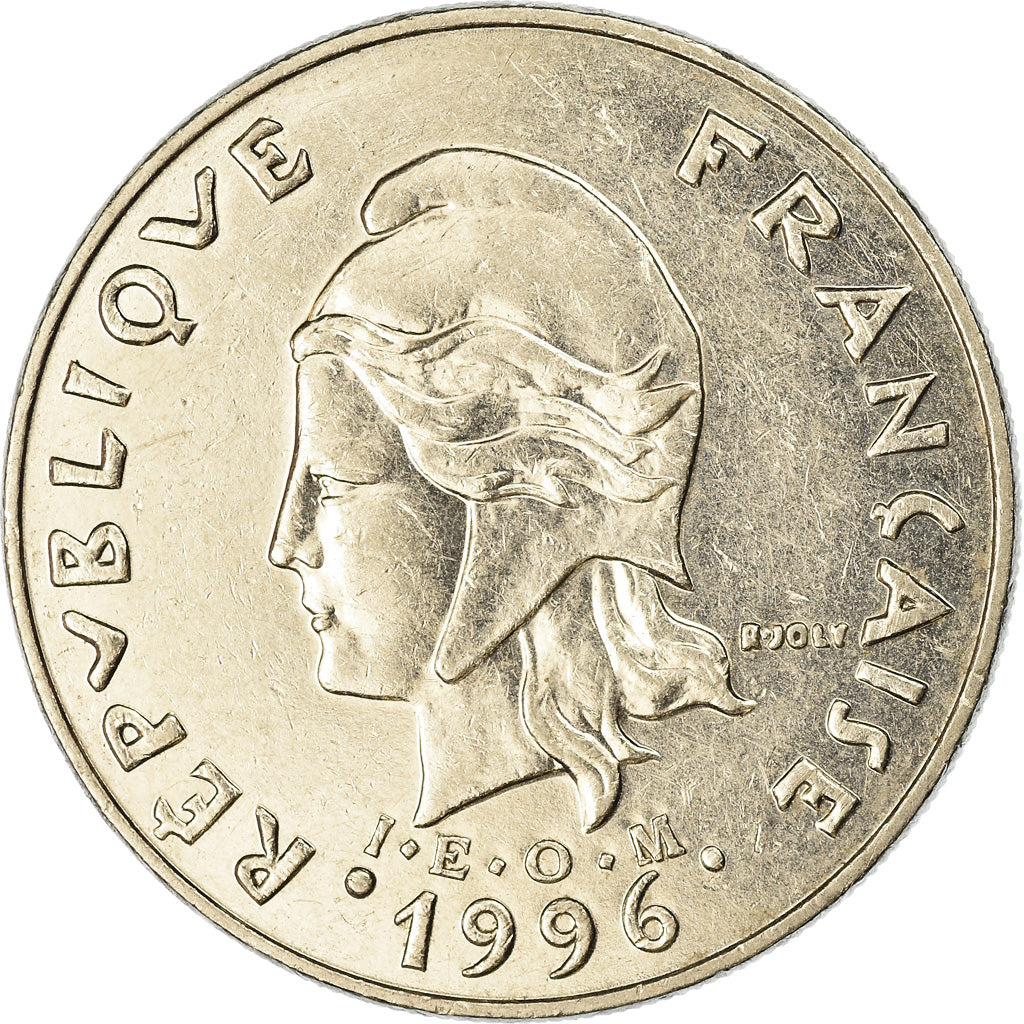 Coin, New Caledonia, 20 Francs, 1996, Paris, EF(40-45), Nickel, KM:12