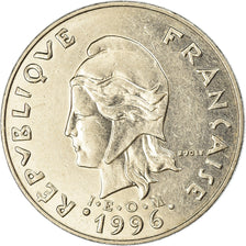 Coin, New Caledonia, 20 Francs, 1996, Paris, EF(40-45), Nickel, KM:12