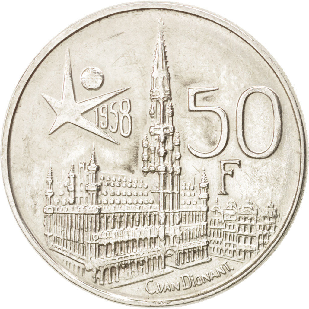 Belgique, Baudouin Ier, 50 Francs 1958, KM 151.2