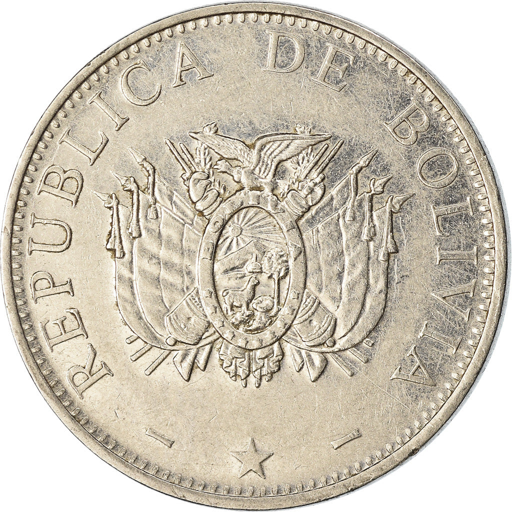 Moneda, Bolivia, 20 Centavos, 2001, MBC, Acero inoxidable, KM:203