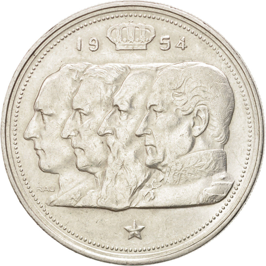 Coin, Belgium, 100 Francs, 100 Frank, 1954, AU(50-53), Silver, KM:138.1