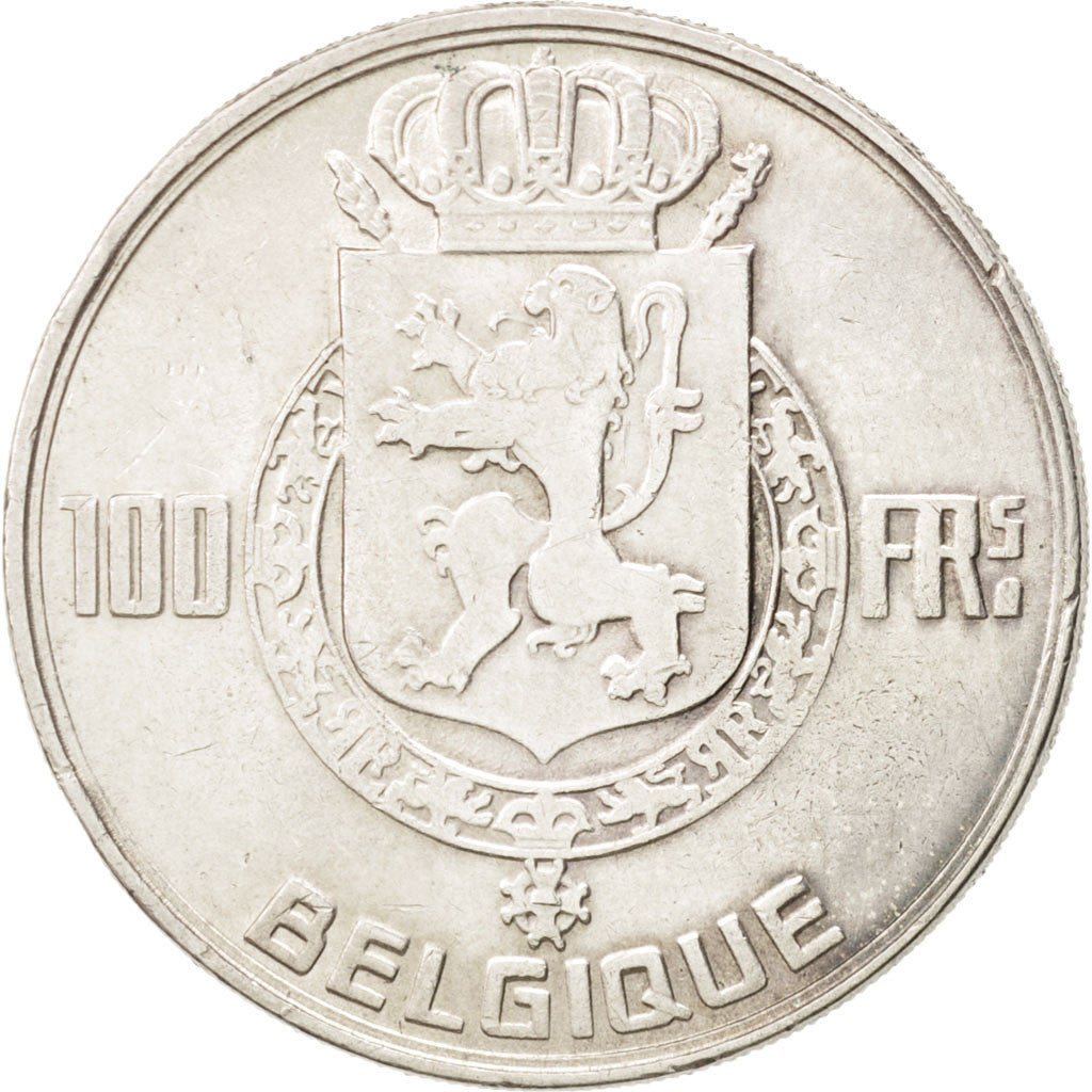 Coin, Belgium, 100 Francs, 100 Frank, 1954, AU(50-53), Silver, KM:138.1