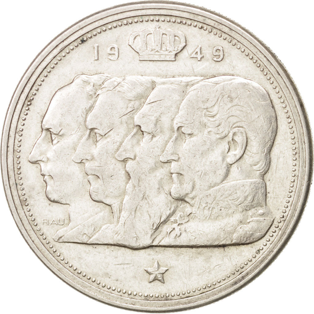 BELGIUM, 100 Francs, 100 Frank, 1948, KM #138.1, EF(40-45), Silver, 33, 17.93