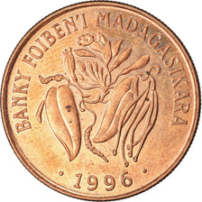 Monnaie, Madagascar, 10 Francs, 2 Ariary, 1996, TTB, Copper Plated Steel, KM:22