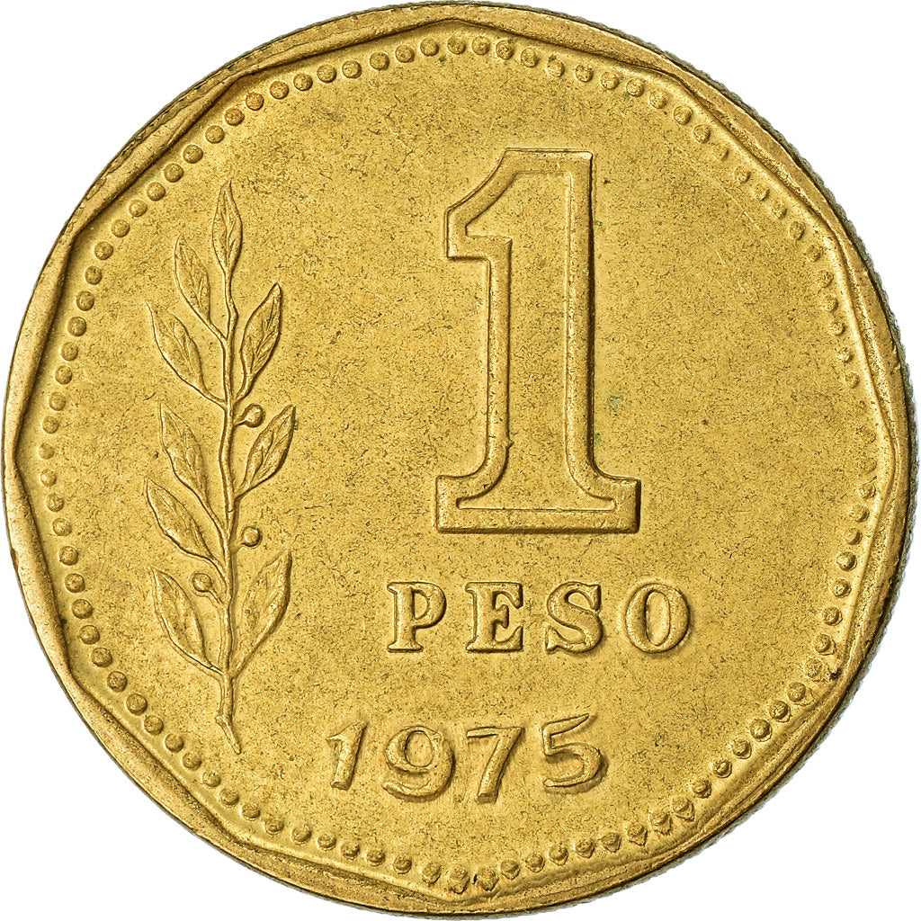 Coin, Argentina, Peso, 1975, EF(40-45), Aluminum-Bronze, KM:69