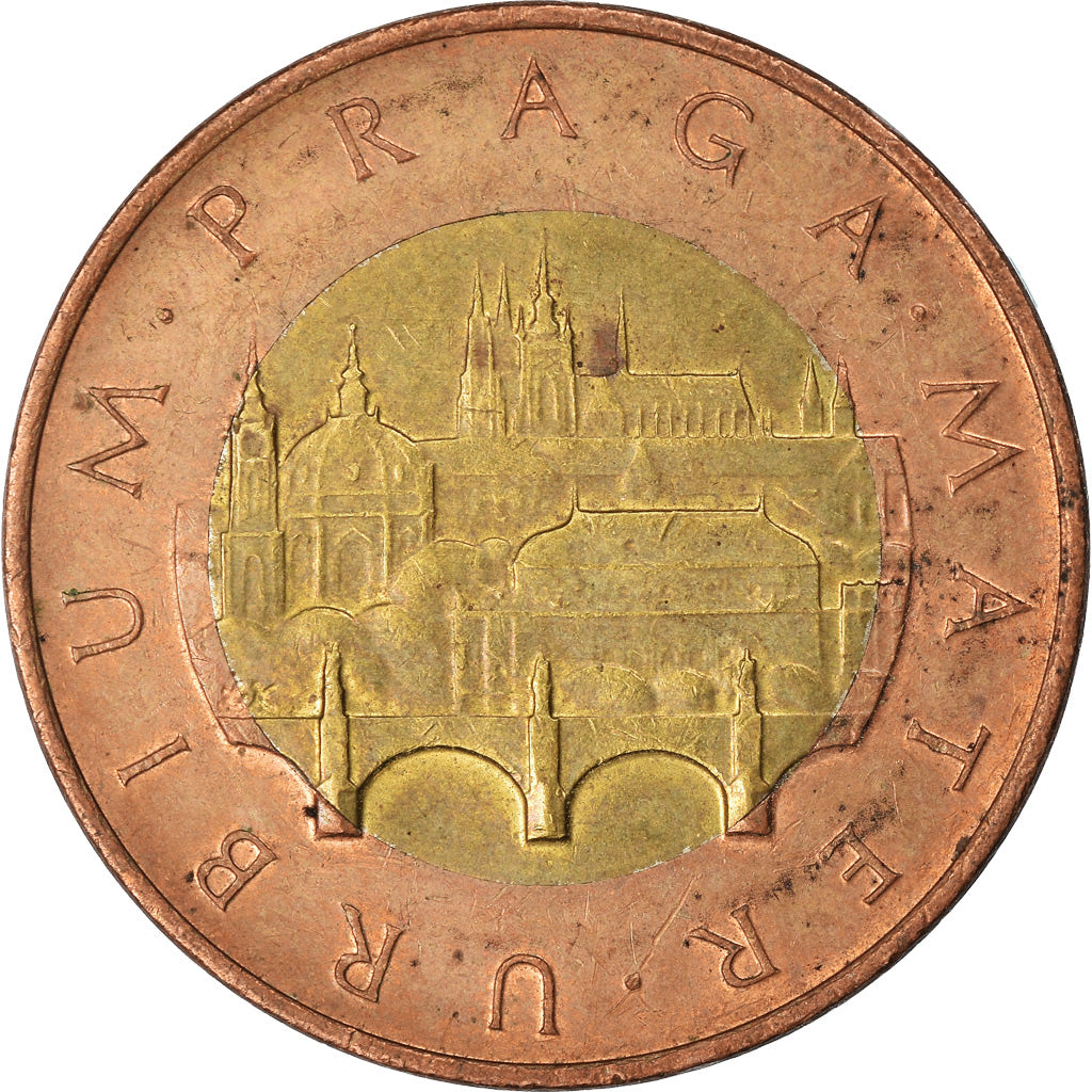 Coin, Czech Republic, 50 Korun, 1993, EF(40-45), Bi-Metallic, KM:1