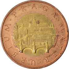 Coin, Czech Republic, 50 Korun, 1993, EF(40-45), Bi-Metallic, KM:1