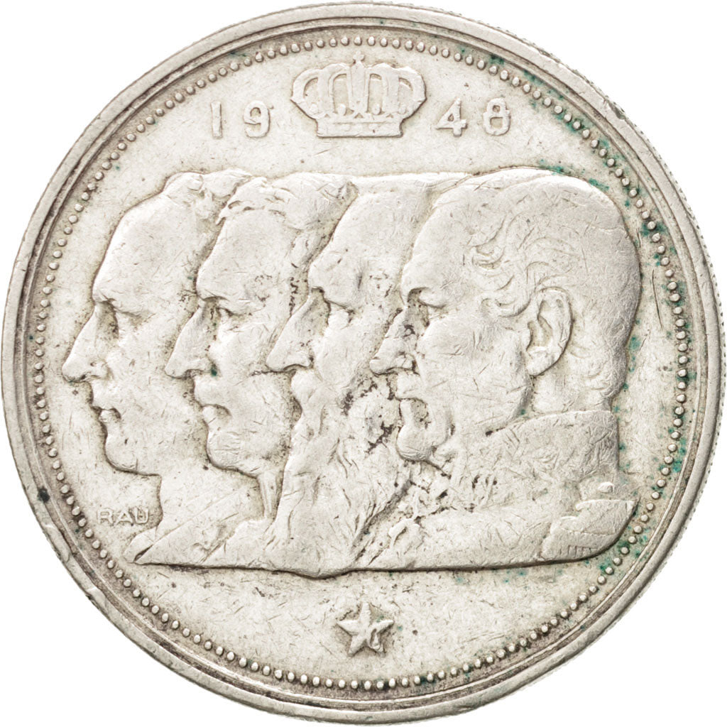 BELGIUM, 100 Francs, 100 Frank, 1948, KM #139.1, VF(30-35), Silver, 33, 17.88