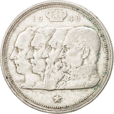 BELGIUM, 100 Francs, 100 Frank, 1948, KM #139.1, VF(30-35), Silver, 33, 17.88
