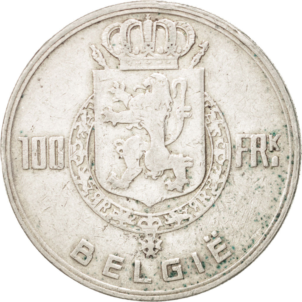 BELGIUM, 100 Francs, 100 Frank, 1948, KM #139.1, VF(30-35), Silver, 33, 17.88