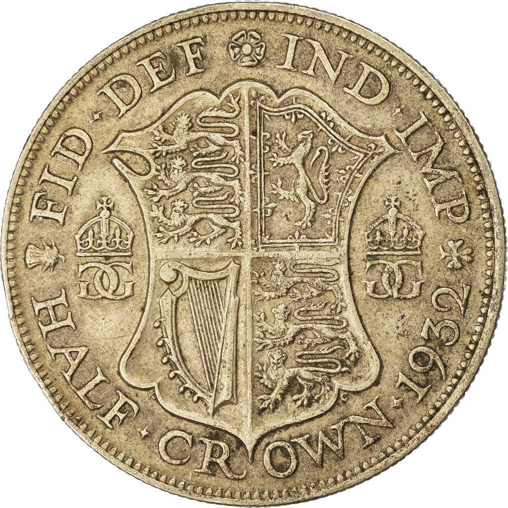 Coin, Great Britain, George V, 1/2 Crown, 1932, VF(30-35), Silver, KM:835