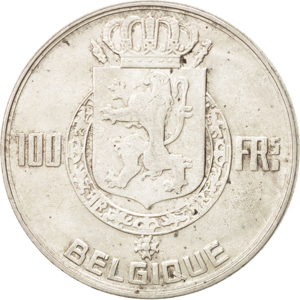 Coin, Belgium, 100 Francs, 100 Frank, 1948, AU(55-58), Silver, KM:138.1