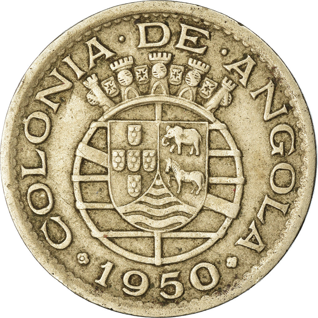 Coin, Angola, 50 Centavos, 1950, EF(40-45), Nickel-Bronze, KM:72