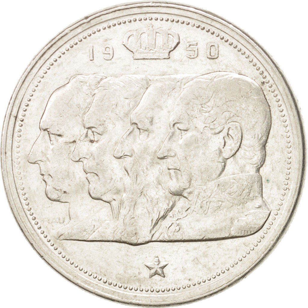 BELGIUM, 100 Francs, 100 Frank, 1950, KM #138.1, EF(40-45), Silver, 33, 18.30