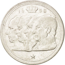 BELGIUM, 100 Francs, 100 Frank, 1950, KM #138.1, EF(40-45), Silver, 33, 18.30