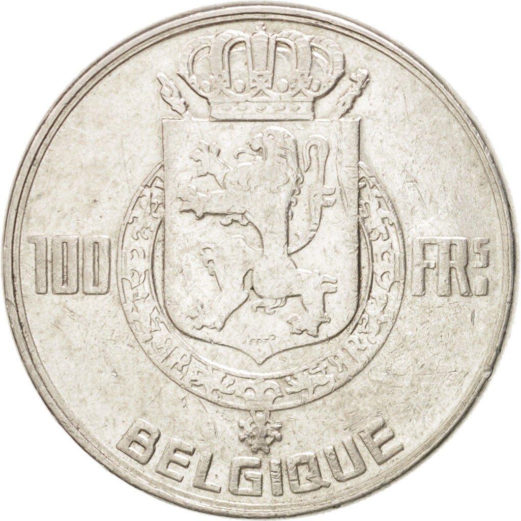BELGIUM, 100 Francs, 100 Frank, 1950, KM #138.1, EF(40-45), Silver, 33, 18.30