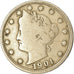 Moneta, USA, Liberty Nickel, 5 Cents, 1901, U.S. Mint, Philadelphia, VF(20-25)