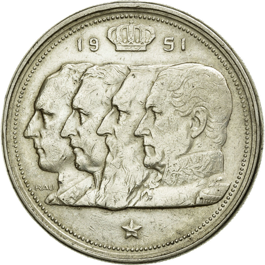 Coin, Belgium, 100 Francs, 100 Frank, 1951, EF(40-45), Silver, KM:139.1