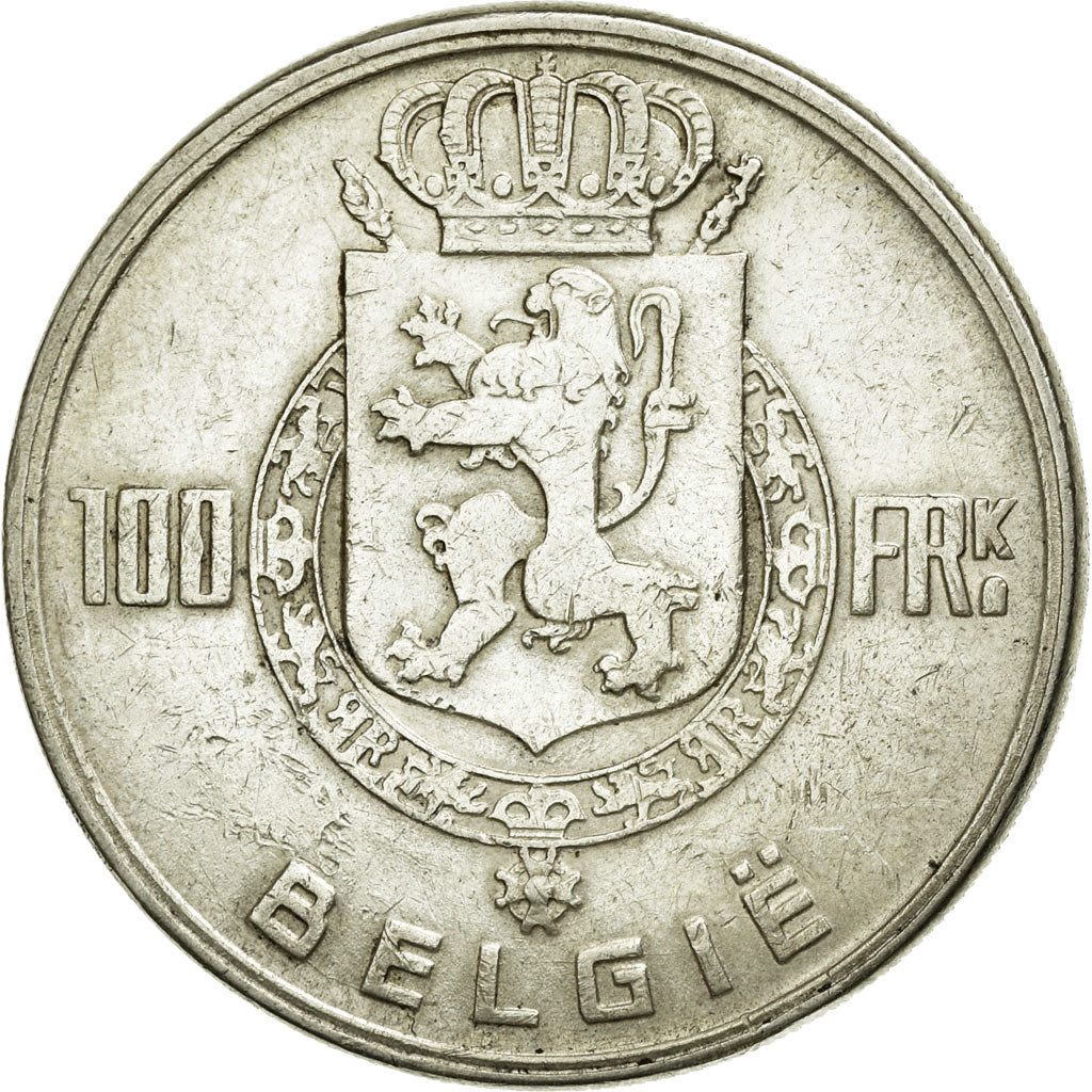 Coin, Belgium, 100 Francs, 100 Frank, 1951, EF(40-45), Silver, KM:139.1