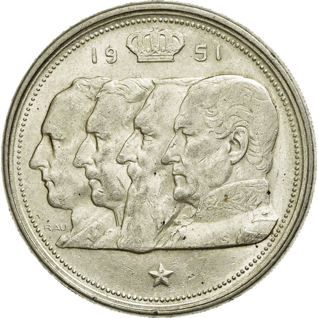 Coin, Belgium, 100 Francs, 100 Frank, 1951, AU(50-53), Silver, KM:139.1