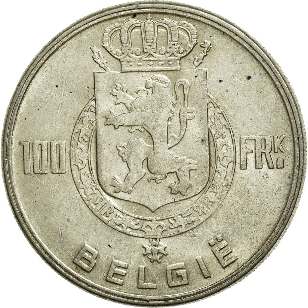 Coin, Belgium, 100 Francs, 100 Frank, 1951, AU(50-53), Silver, KM:139.1