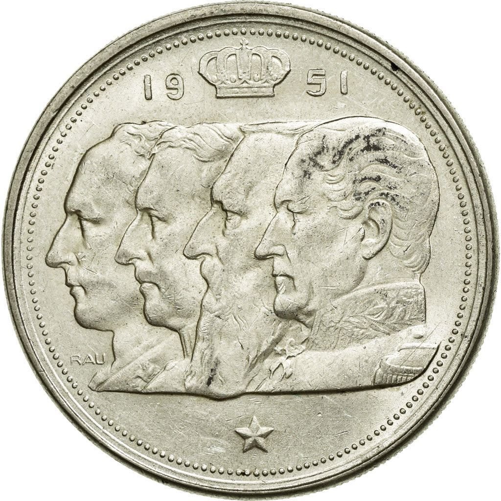 Coin, Belgium, 100 Francs, 100 Frank, 1951, AU(50-53), Silver, KM:139.1