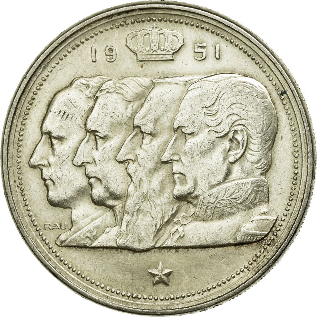 Coin, Belgium, 100 Francs, 100 Frank, 1951, EF(40-45), Silver, KM:139.1