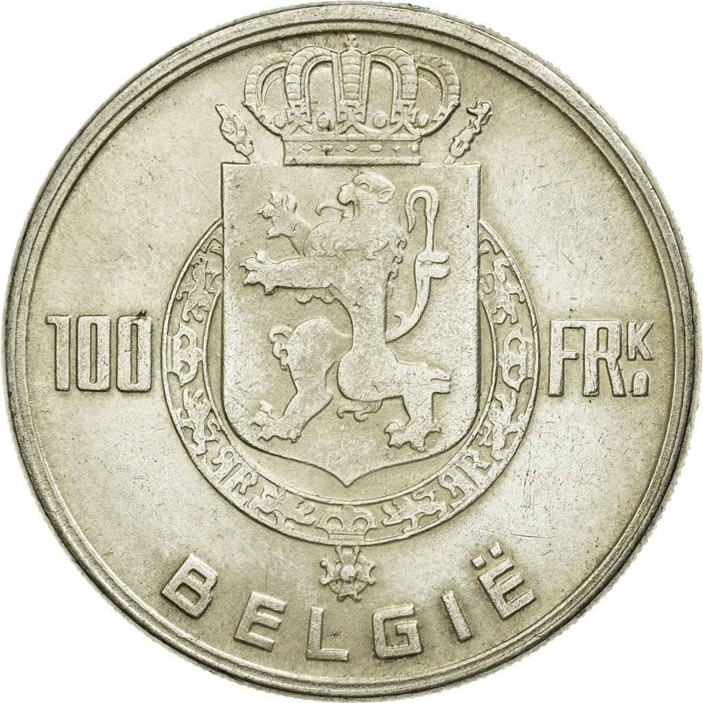 Coin, Belgium, 100 Francs, 100 Frank, 1951, EF(40-45), Silver, KM:139.1