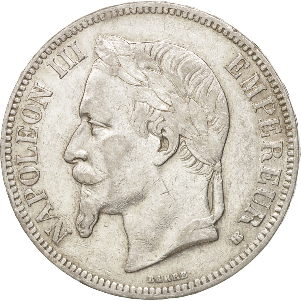 FRANCE, Napoléon III, 5 Francs, 1869, Strasbourg, KM #799.2, VF(30-35), Silver,