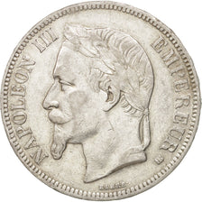 FRANCE, Napoléon III, 5 Francs, 1869, Strasbourg, KM #799.2, VF(30-35), Silver,