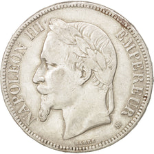 FRANCE, Napoléon III, 5 Francs, 1870, Strasbourg, KM #799.2, VF(30-35), Silver,