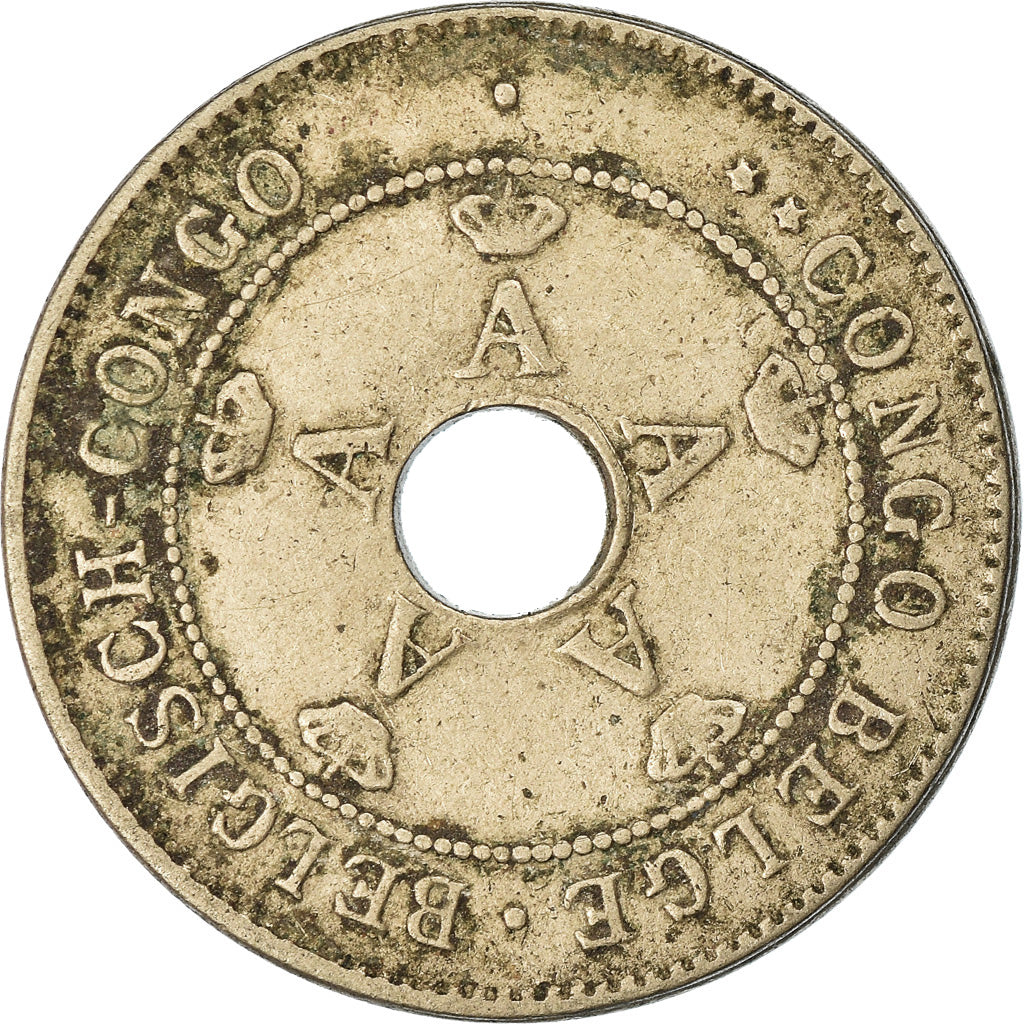 Coin, Belgian Congo, 10 Centimes, 1921, Heaton, EF(40-45), Copper-nickel, KM:18