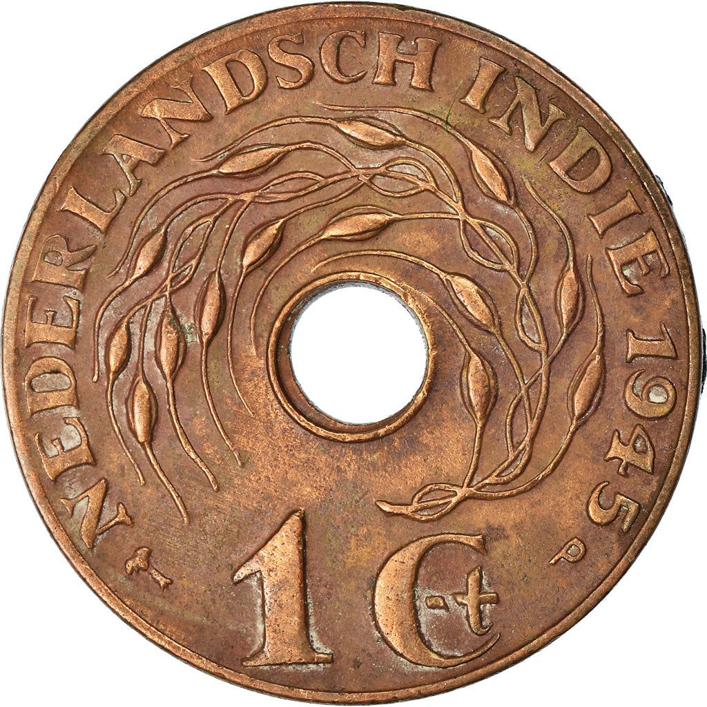 Coin, NETHERLANDS EAST INDIES, Wilhelmina I, Cent, 1945, VF(30-35), Bronze