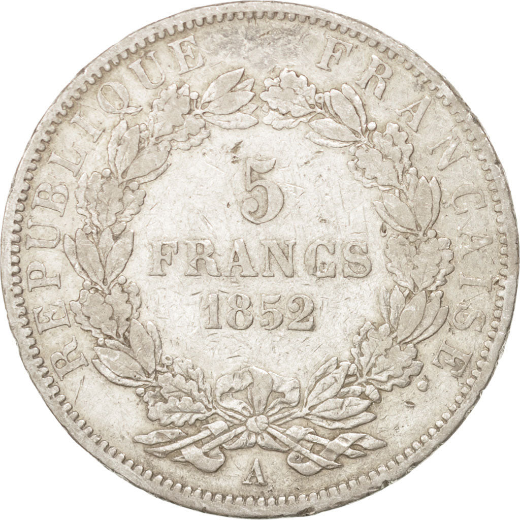 Deuxième République, 5 Francs Louis-Napoléon Bonaparte, 1852 A, KM 773.1