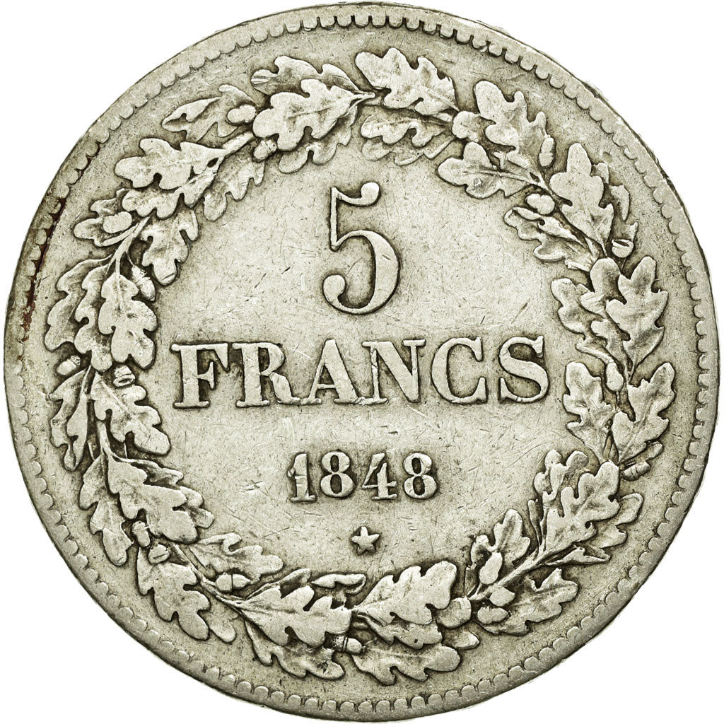Coin, Belgium, Leopold I, 5 Francs, 5 Frank, 1848, VF(30-35), Silver, KM:3.2