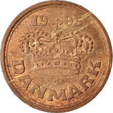 Coin, Denmark, Margrethe II, 25 Öre, 1995, EF(40-45), Bronze, KM:868.1