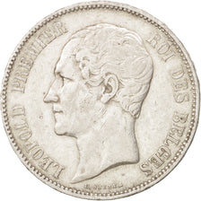 Belgio, Leopold I, 5 Francs, 5 Frank, 1849, MB+, Argento, KM:17