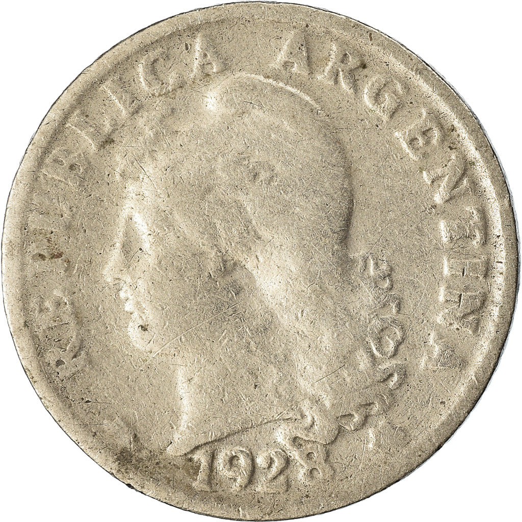 Moeda, Argentina, 5 Centavos, 1928, EF(40-45), Cobre-níquel, KM:34