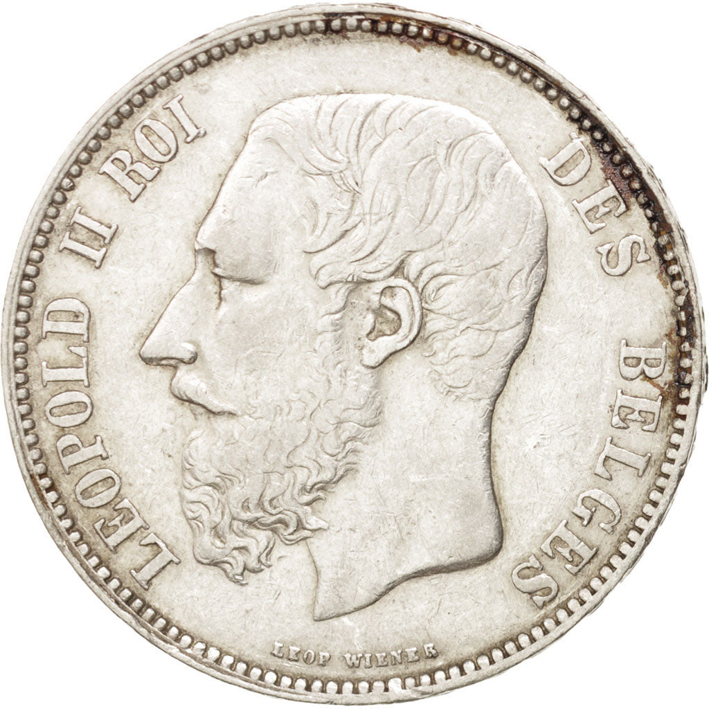 BELGIUM, 5 Francs, 5 Frank, 1868, KM #24, VF(30-35), Silver, 24.93