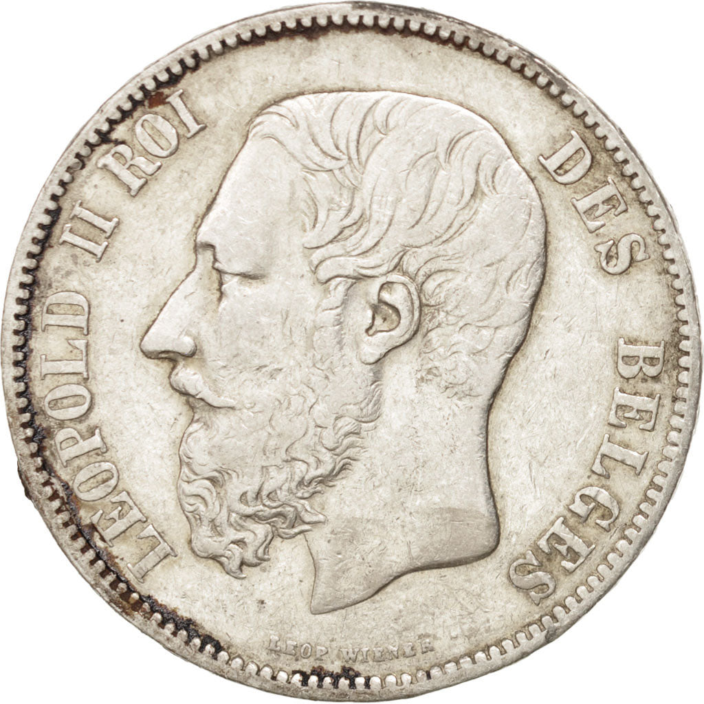 Belgium, 5 Francs, 1869, KM #24, VF(30-35), Silver, 24.84